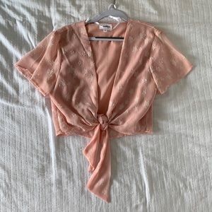 Light pink top with stars